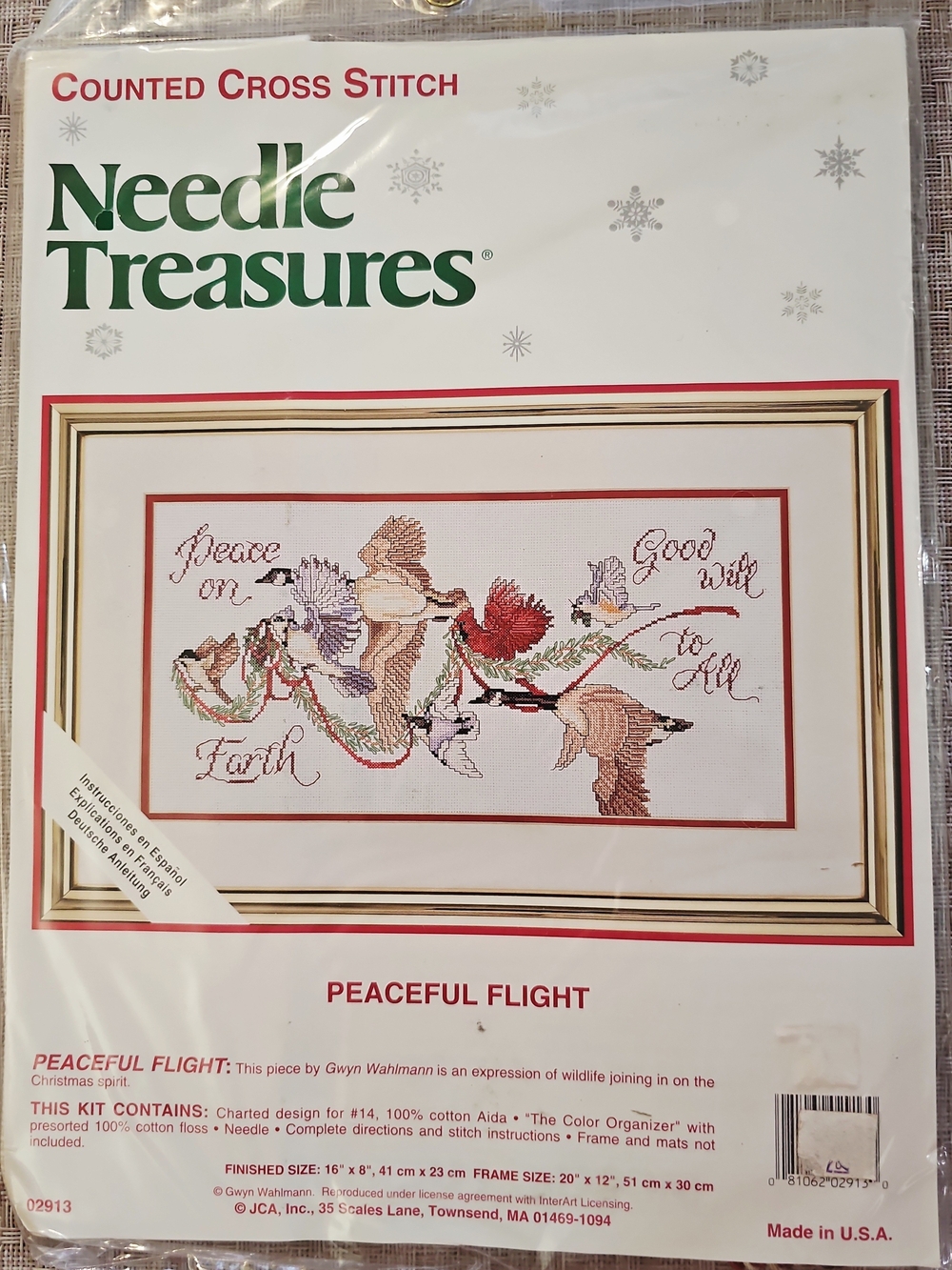 Vintage "Peaceful Flight" Christmas Birds Cross Stitch Sealed Kit